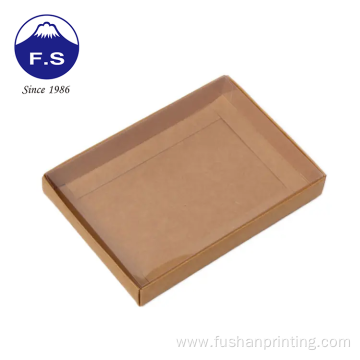 Transparent PVC Cover Clear Lid Kraft Paper Box